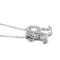 Initial "R" Pendant with Diamonds 0.13 carats, 14K White Gold, 18" Chain