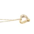 Heart Pendant with Diamonds 0.09 carats, 14K White and Yellow Gold, 18" Chain
