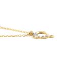Heart Pendant with Diamonds 0.04 carats, 14K White and Yellow Gold, 18" Chain