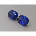 Natural Heated Blue Sapphire blue color oval shape pair 3.89 carats with GIA Reports / great to make earrings / video