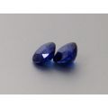 Natural Heated Blue Sapphire Pair vivid blue color round shape 1.77 carats 