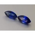 Natural Heated Blue Sapphire Pair blue color marquise shape 2.70 carats / could be gorgeous earrings