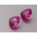 Natural Pair Unheated Pink Sapphire purplish pink color heart shape 4.53 carats with GIA Report