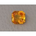Natural Heated Yellow Sapphire orange-yellow color octagonal shape 2.23 carats with GIA Report