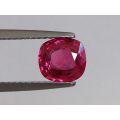 Natural Heated Ruby purplish red color cushion shape 1.41 carats with GIA Report / video