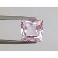 Natural Unheated Pink Sapphire light pink color square princess cut shape 3.42 carats with GIA Report 