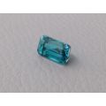 Natural Zircon electric blue color rectangular shape 5.20 carats