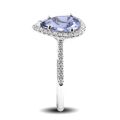 Natural Blue Sapphire 1.72 carats set in 14K White Gold Ring with 0.23 carats Diamonds 