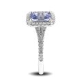 Natural Blue Sapphire 0.99 carats set in 14K White Gold Ring with 0.26 carats Diamonds 