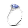 Natural Blue Sapphire 1.55 carats set in 14K White Gold Ring with 0.24 carats Diamonds 