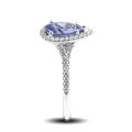 Natural Blue Sapphire 1.55 carats set in 14K White Gold Ring with 0.24 carats Diamonds 