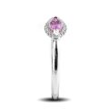 Natural Pink Sapphire 0.54 carats set in 14K White Gold Ring with 0.09 carats Diamonds