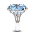 Natural Aquamarine 16.03 carats set in 14K White Gold Ring with 0.50 carats Diamonds