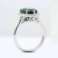 Natural Chrome Tourmaline 6.16 carats set in 14K White Gold Ring with 0.40 carats Diamonds 
