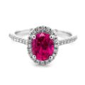 Natural Unheated Pink Sapphire 2.04 carats set in 14K White Gold Ring with 0.27 carats Diamonds / GIA Report