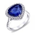 Natural Unheated Blue Sapphire 4.78 carats set in 18K White Gold Ring with 0.53 carats Diamonds  / GIA Report