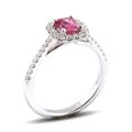 Natural Pink Spinel 0.97 carats set in 14K White Gold Ring with 0.32 carats Diamonds 