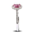 Natural Pink Spinel 0.97 carats set in 14K White Gold Ring with 0.32 carats Diamonds 