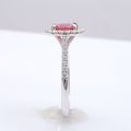 Natural Pink Spinel 1.28 carats set in 14K White Gold Ring with Diamonds