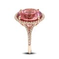 Natural Pink Tourmaline 13.68 carats set in 14K Rose Gold Ring with 0.56 carats Diamonds