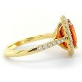 Natural Mandarin Garnet 6.02 carats set in 18K Yellow Gold Ring with 0.84 carats Diamonds 