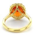 Natural Mandarin Garnet 6.02 carats set in 18K Yellow Gold Ring with 0.84 carats Diamonds 