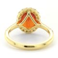 Natural Mandarin Garnet 4.90 carats set in 18K Yellow Gold Ring with 0.56 carats Diamonds 