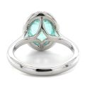 Natural Mozambique Paraiba Tourmaline 3.28 carats set in 14K White Gold Ring with 0.28 carats Diamonds / GIA Report