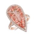 Natural Morganite 8.99 carats set in 14K Rose Gold Ring with 0.37 carats Diamonds 