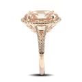 Natural Morganite 6.26 carats set in 14K Rose Gold Ring with 0.34 carats Diamonds 