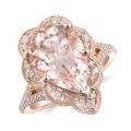 Natural Morganite 4.32 carats set in 14K Rose Gold Ring with 0.29 carats Diamonds 