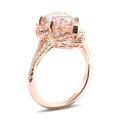 Natural Morganite 4.32 carats set in 14K Rose Gold Ring with 0.29 carats Diamonds 
