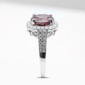 Natural Pink Zircon 5.44 carats set in 14K White Gold Ring with 0.58 carats Diamonds 