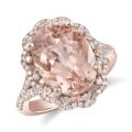 Natural Morganite 6.03 carats set in 14K Rose Gold Ring with 0.46 carats Diamonds 