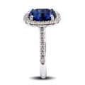 Natural Blue Sapphire 2.80 carats set in 18K White Gold Ring with 0.52 carats Diamonds / GIA Report
