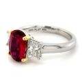 Natural Unheated Ruby 2.51 carats set in Platinum Ring with 1.05 carats Diamonds / GIA and GRS Reports