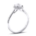 Natural Rose Cut Diamond 1.03 carats set in 18K White Gold Ring with 0.34 carats of Accent Diamonds / GIA Report