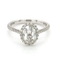 Natural Rose Cut Diamond 0.92 carats set in 18K White Gold Ring with 0.38 carats of Accent Diamonds / IGI Report