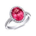 Natural Spinel 3.18 carats set in Platinum Ring with 0.44 carats Diamonds / GRS Report