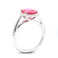 Natural Spinel 3.18 carats set in Platinum Ring with 0.44 carats Diamonds / GRS Report