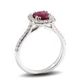 Natural Ruby 1.15 carats set in Platinum Ring with 0.40 carats Diamonds / GIA Report 