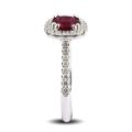 Natural Ruby 1.15 carats set in Platinum Ring with 0.40 carats Diamonds / GIA Report 