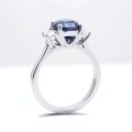 Natural Unheated Blue Sapphire 2.89 carats set in Platinum Ring with 0.40 carats Diamonds  / GIA Report