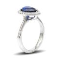 Natural Unheated Blue Sapphire 2.38 carats set in Platinum Ring with  0.38 carats Diamonds / GIA Report