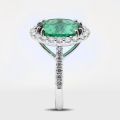 Natural Green Tourmaline 6.03 carats set in 18K White Gold Ring with 0.90 carats Diamonds 