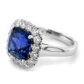 Natural Tanzanian Cobalt Spinel 5.15 carats set in 18K White Gold Ring with 0.85 carats Diamonds / GRS Report