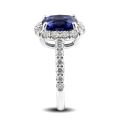 Natural Blue Sapphire 2.21 carats set in 18K White Gold Ring with 0.75 carats Diamonds 