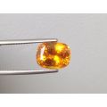 Natural Heated Yellow Sapphire yellow-orange color cushion shape 4.34 carats with GIA Report