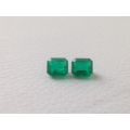 Natural Colombian Emeralds matching pair octagonal shape 2.58 carats with GIA Report