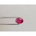 Natural Unheated Ruby red color oval shape 2.18 carats with GRS Report / video